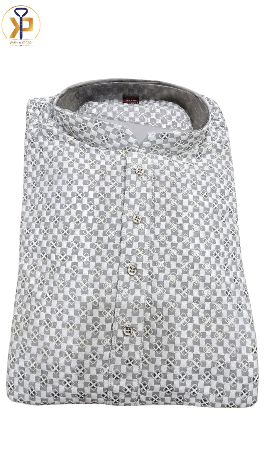 KPD5063 Grey Sequence Work Kurta Pyjama Set