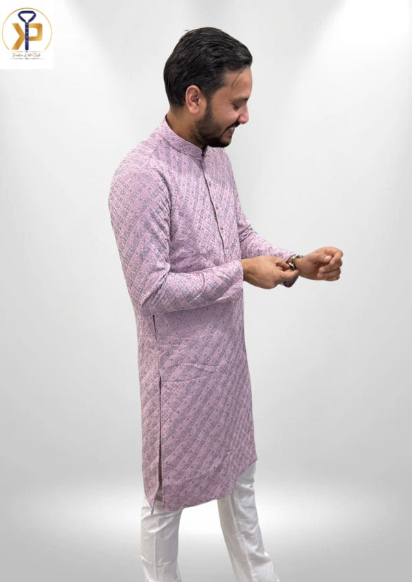 lavender kurta pyjama for men