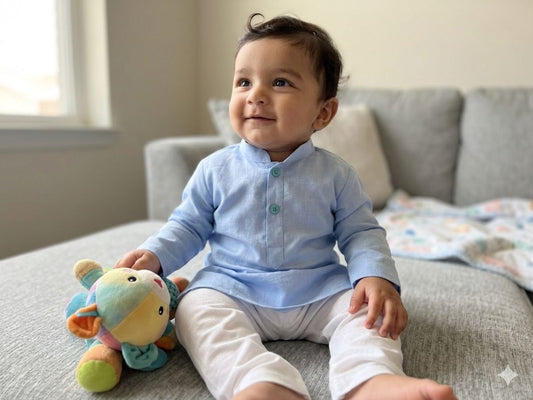 KPK2008 Light Blue Kurta Pyjama Set