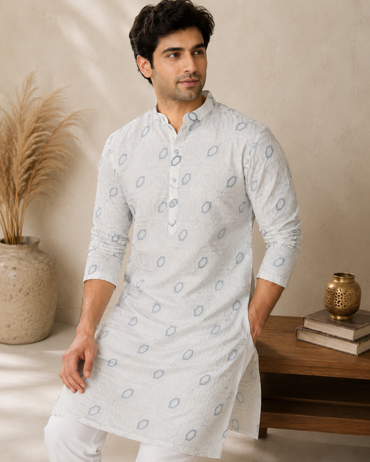 KPD6264 White Kurta Pyjama Set