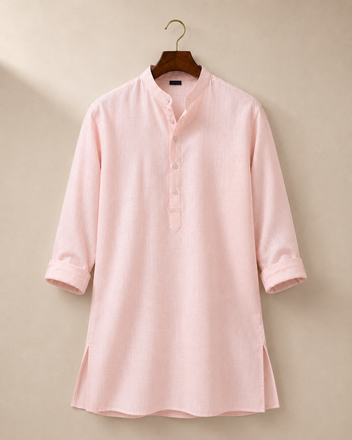 KPSK1010 Baby Pink Plain Kurta