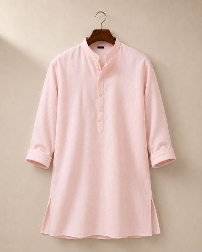 KPSK1010 Baby Pink Plain Kurta