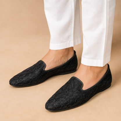KPL0061 Black Silver Sequins Jutti/Khussa For Men