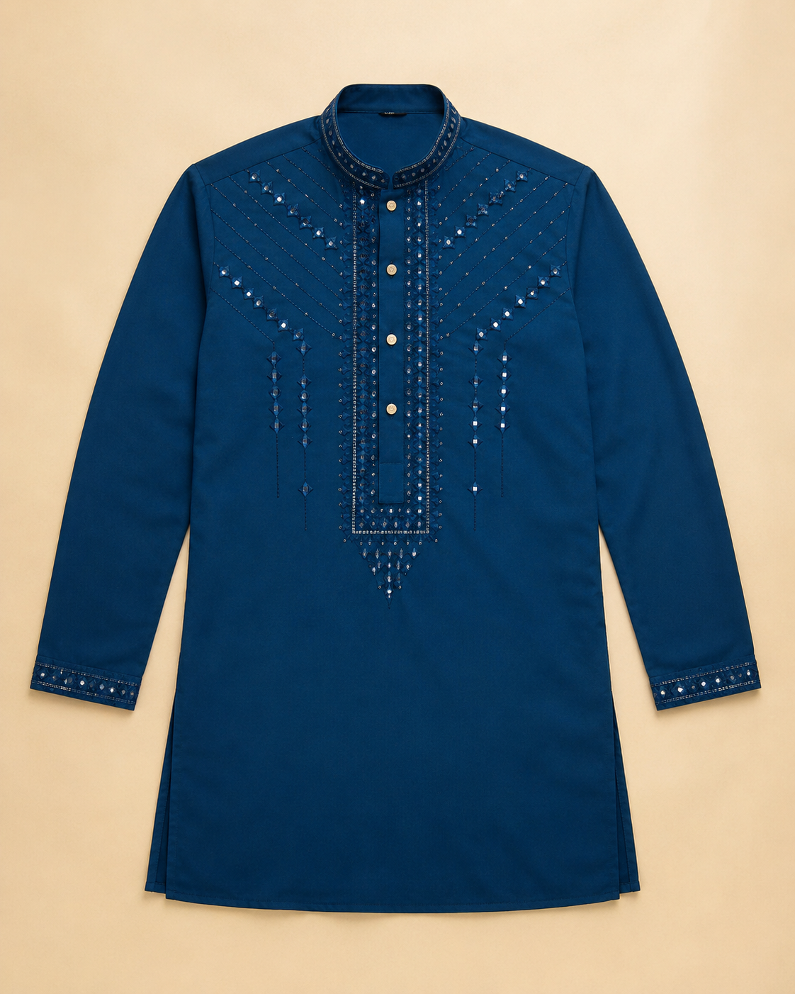 KPD6258 Navy Blue Mirror Work Kurta Pyjama Set