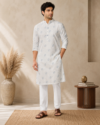 KPD6264 White Kurta Pyjama Set