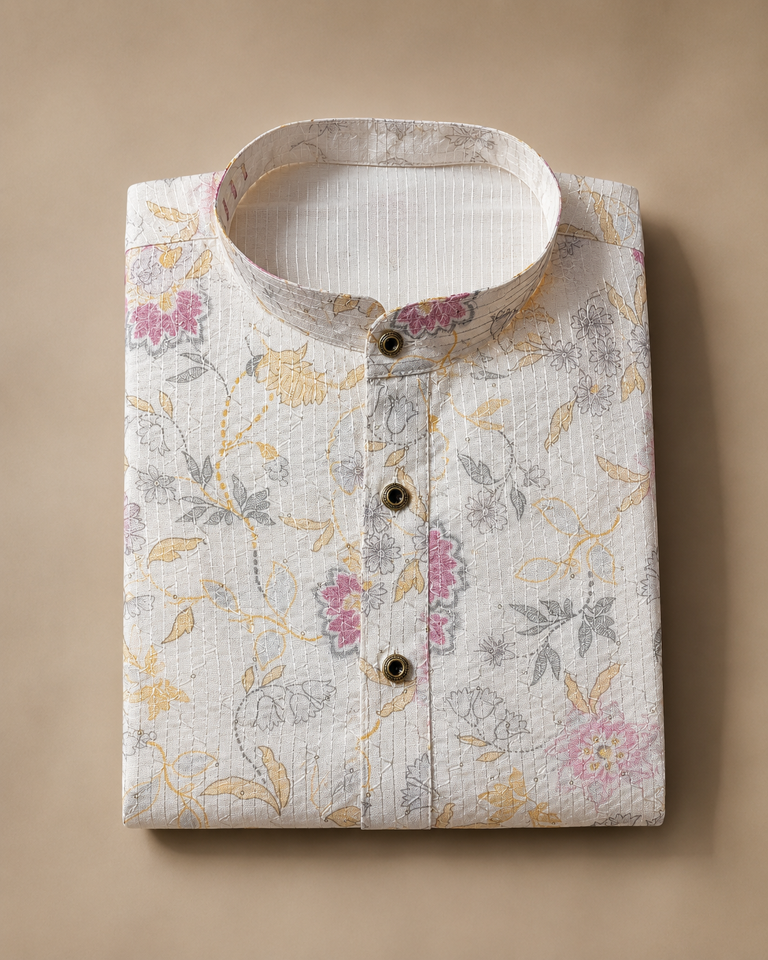 KPD6254 Ivory Floral Print Kurta Pyjama Set