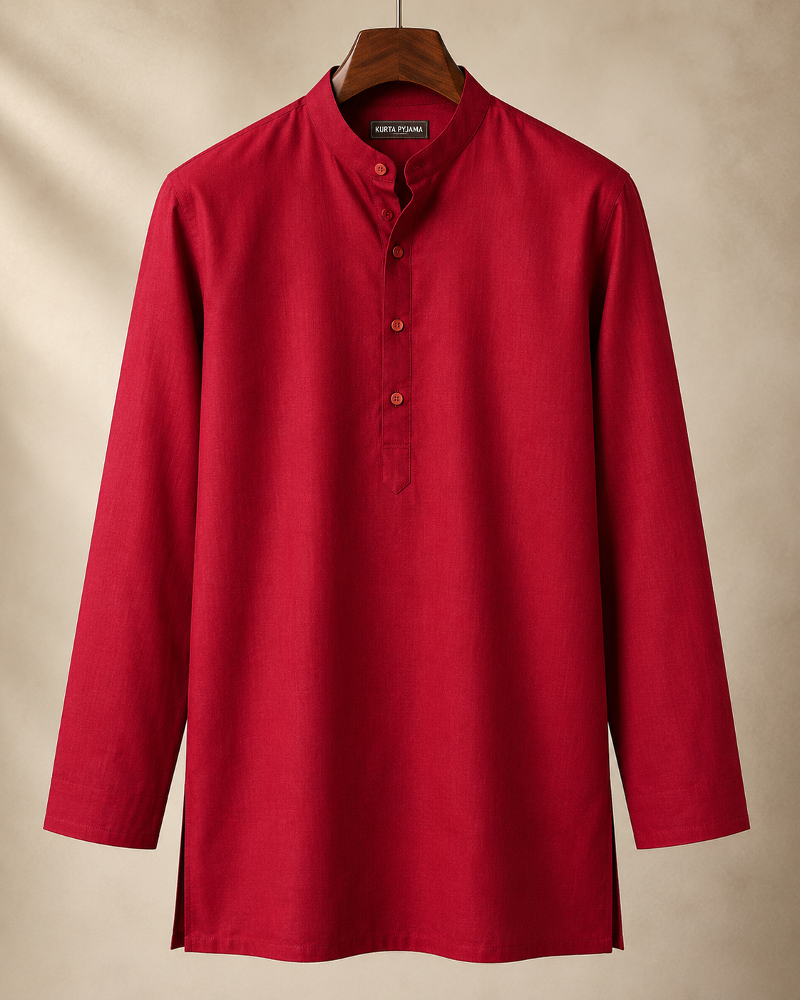 KPSK1011 Deep Red Plain Kurta