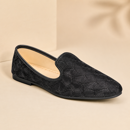 KPL0061 Black Silver Sequins Jutti/Khussa For Men