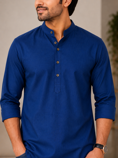 KPSK1013 Dark Teal Plain Kurta
