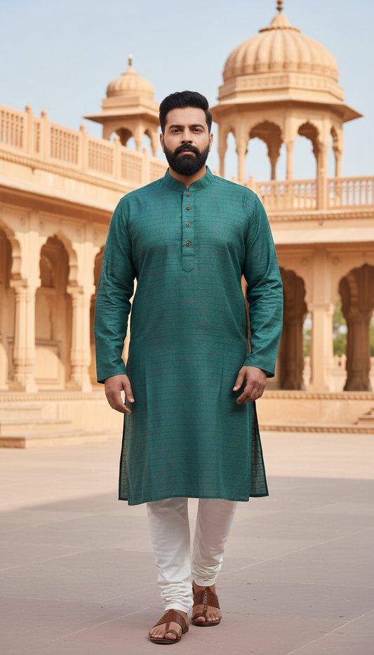 KPD6013 Green Kurta Pyjama Set