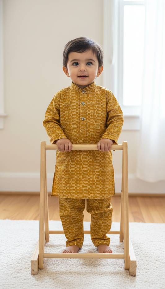 KPK7096 Designer Orange Kurta Pyjama 2-3yr