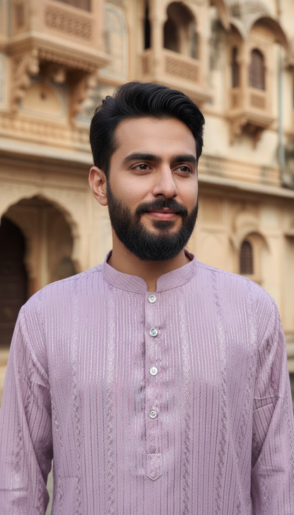 KPD6162 Lilac Cotton Kurta Pyjama Set