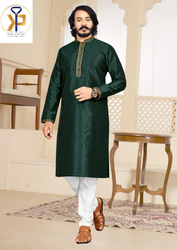 dark green kurta pyjama