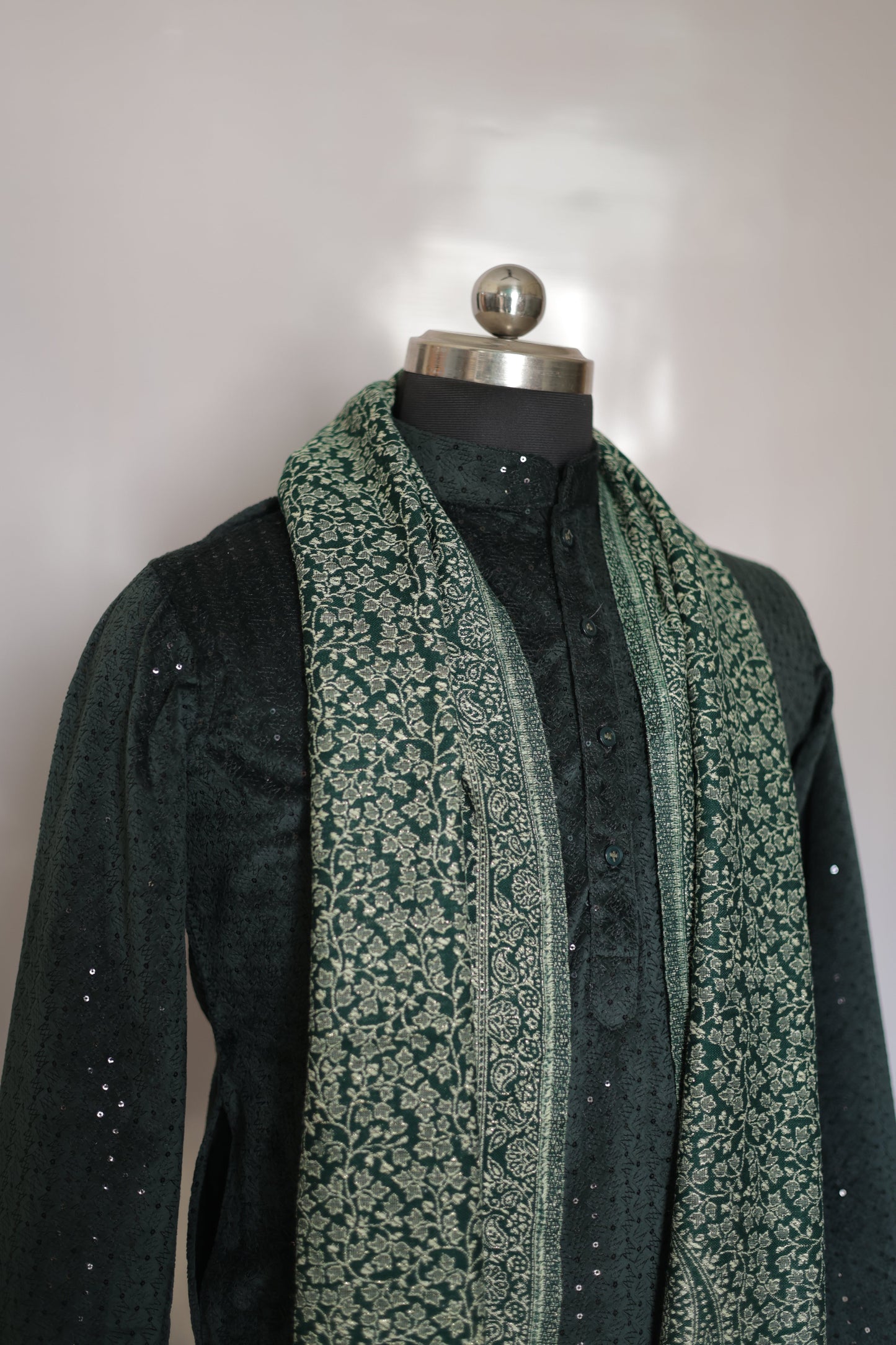 KPSH0130 Dark Green Shawl For Men