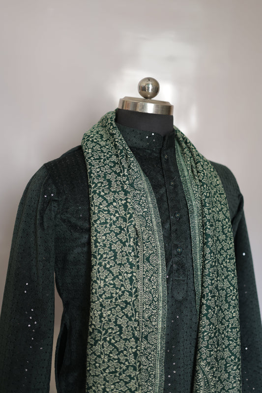 KPSH0130 Dark Green Shawl For Men