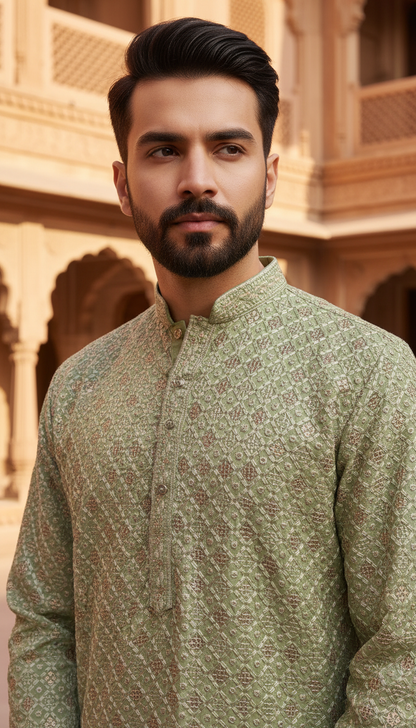 KPD6101 Green Designer Kurta Set