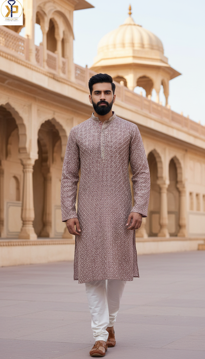 KPD6100 Dusty Pink Designer Kurta Set