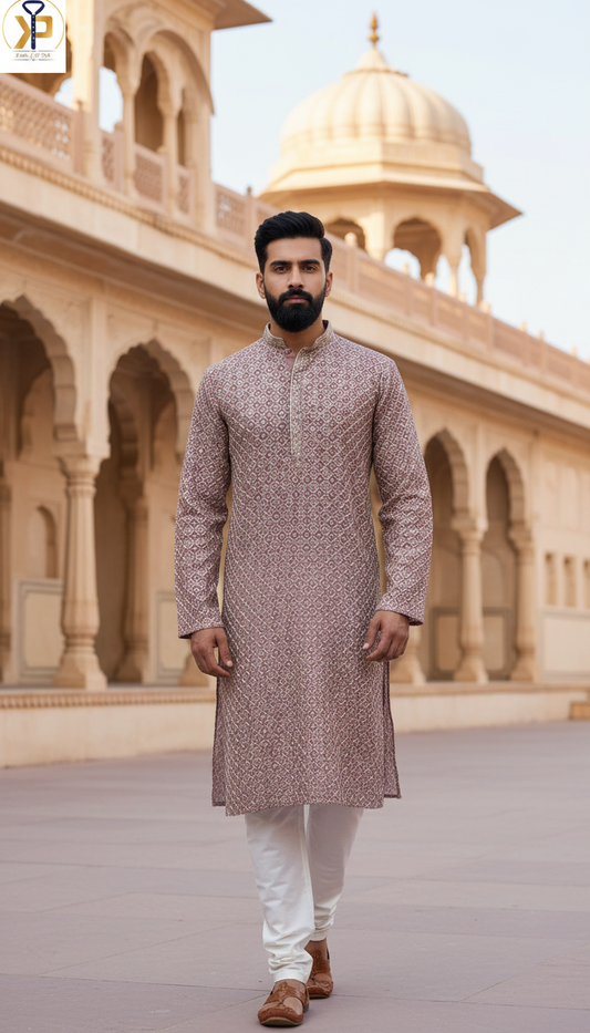 KPD6100 Dusty Pink Designer Kurta Set