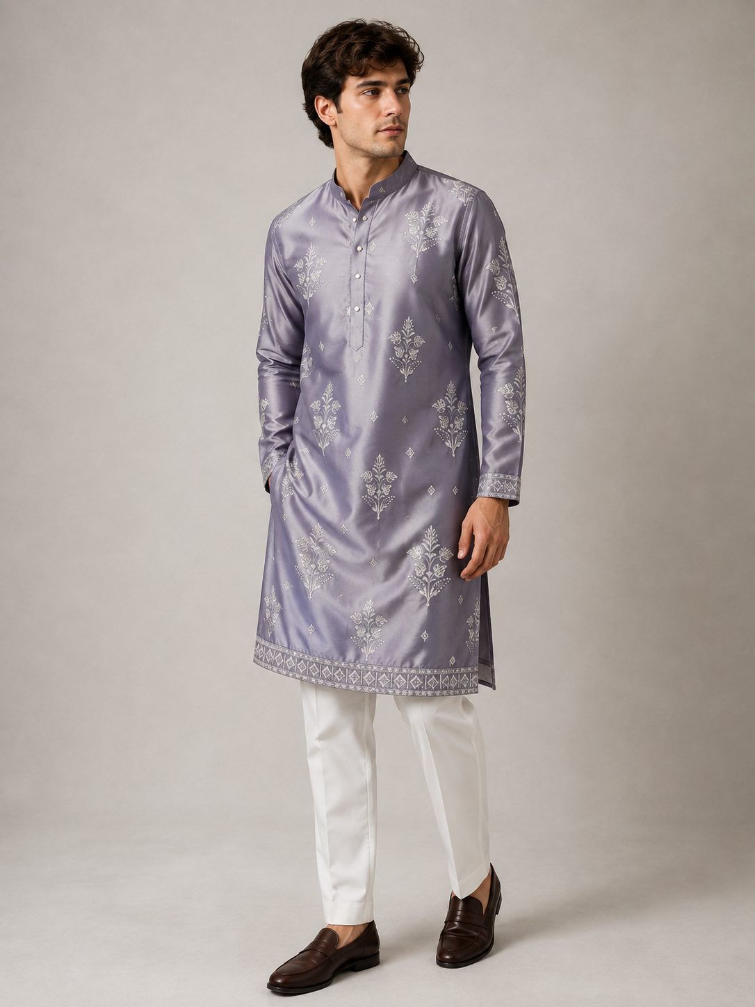 KPD6284 Purple Kurta Pant Set