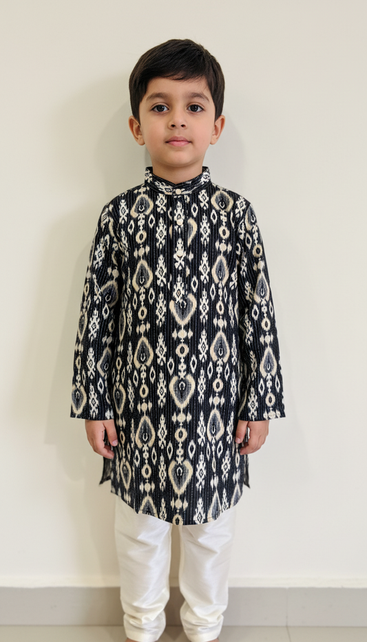 KPK7049 Designer Black Kurta Pyjama