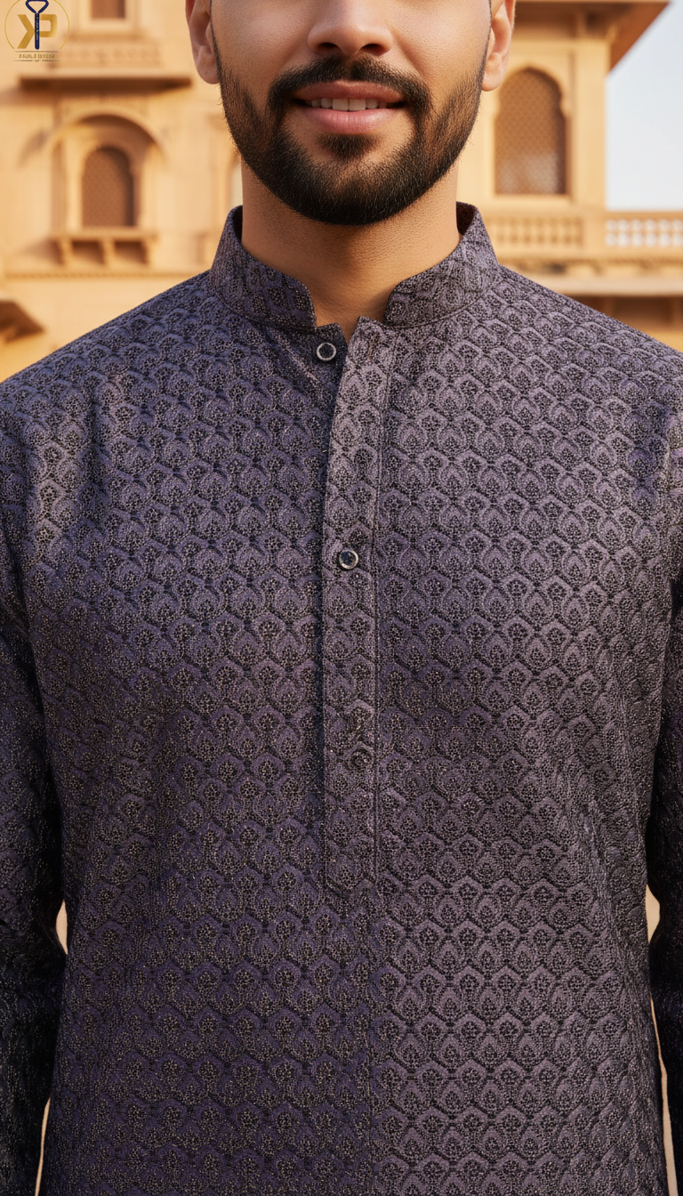 KPD6105 Deep Purple with Metallic Shine Kurta Set