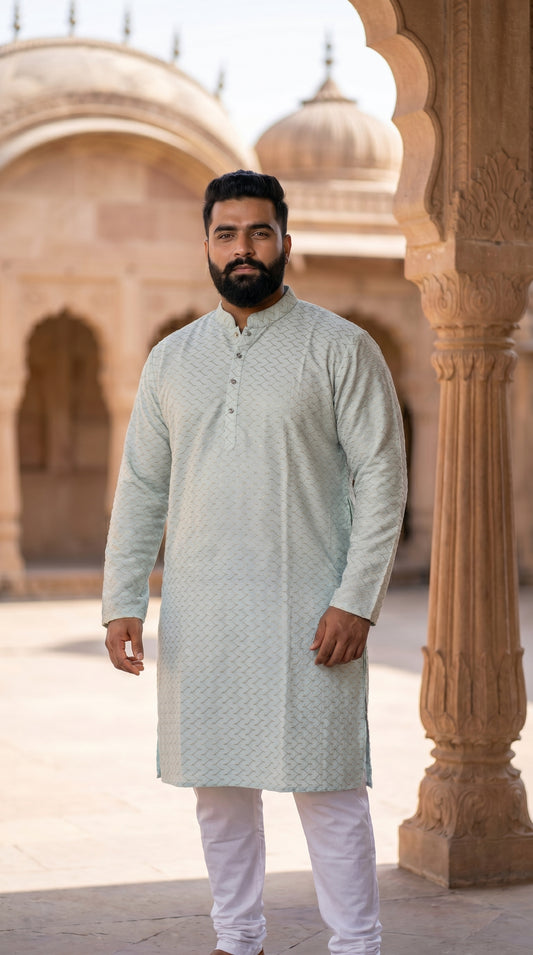 KPD4077 Plus Size Designer Blue Kurta