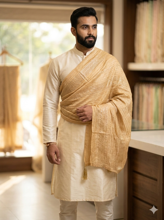 KPSH0142 Gold Stole For Men