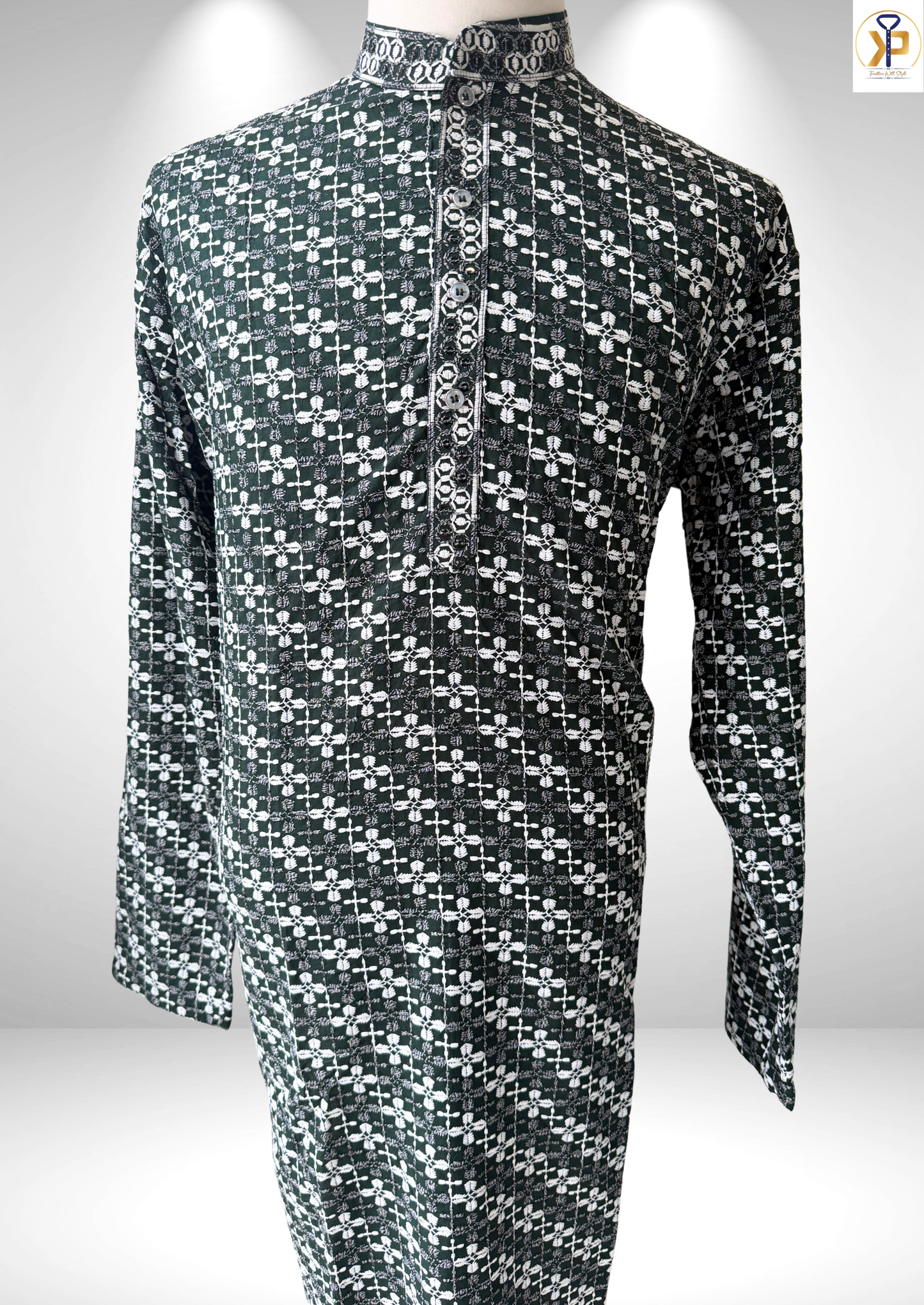 KPD4065 Plus Size Green Kurta with Pyjama