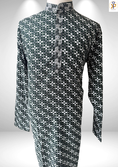 KPD4065 Plus Size Green Kurta with Pyjama