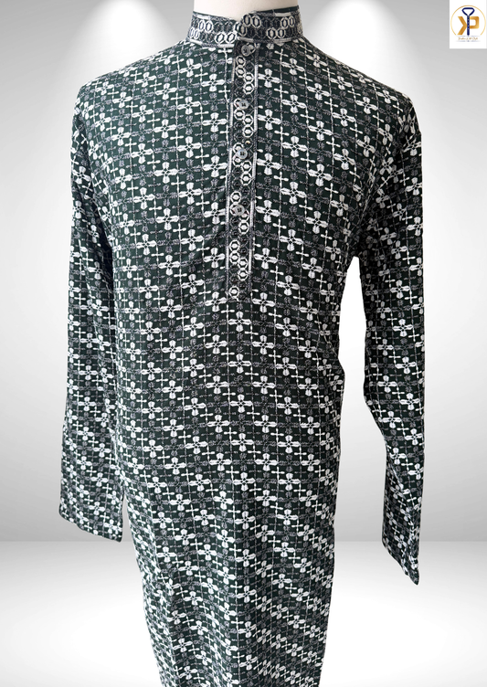 KPD4065 Plus Size Green Kurta with Pyjama