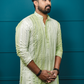 green mirror work kurta pyjama