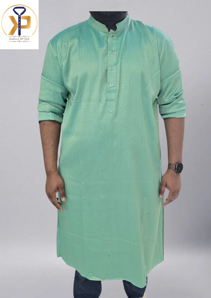 green brocade kurta pyjama