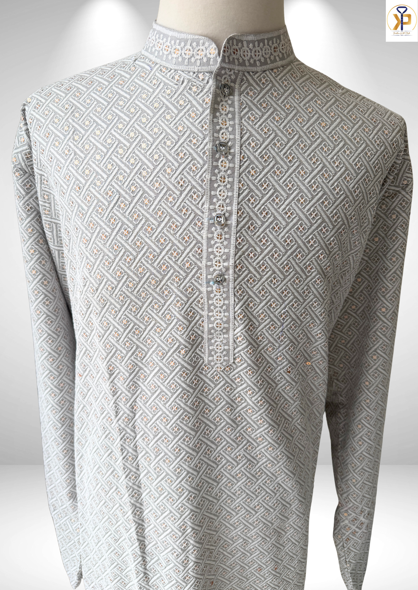 KPD4066 Plus Size Grey Kurta with Pyjama