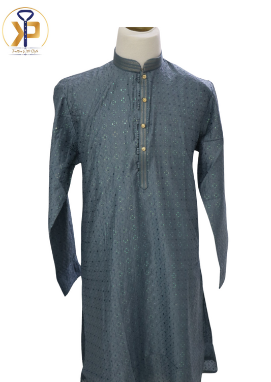 grey kurta pyjama