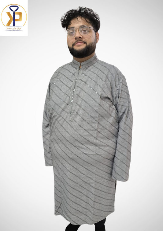 grey plus size kurta pyjama