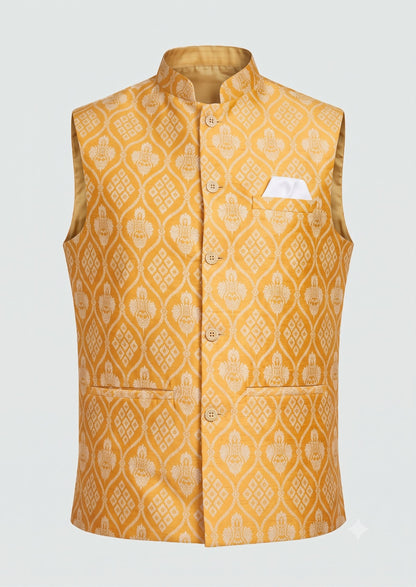 KPJ7011 Floral Designer Jacket with Orangish Color