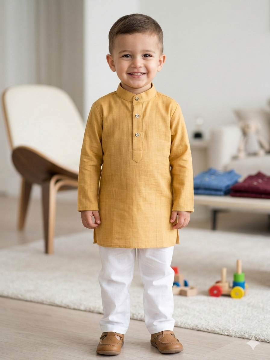 KPK7104 Mustard Yellow Kurta Pyjama Set