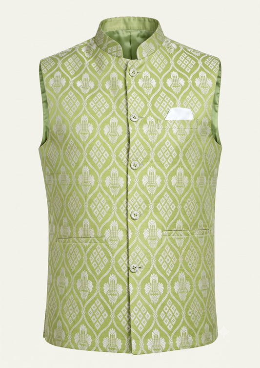 KPJ6010 Floral Designer Jacket with Pale Green Color