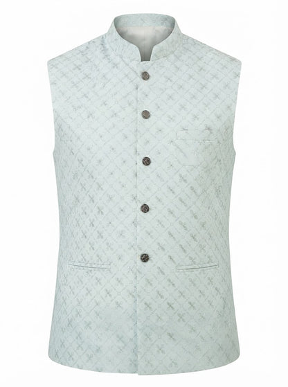 KPJ7126 Pastel Bluish Green Nehru Jacket