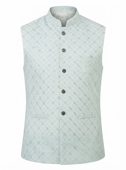 KPJ7126 Pastel Bluish Green Nehru Jacket