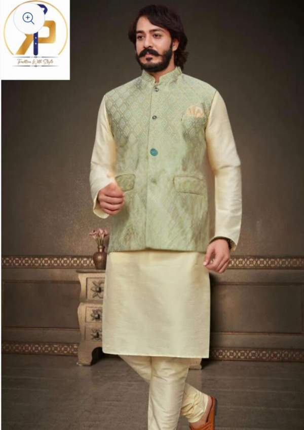 green nehru jacket