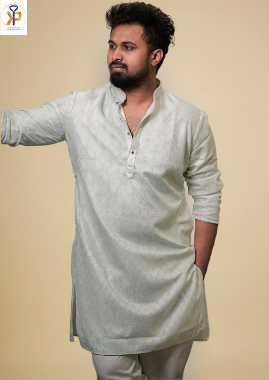 KPD5098 Sea Green Jacquard Kurta Pyjama