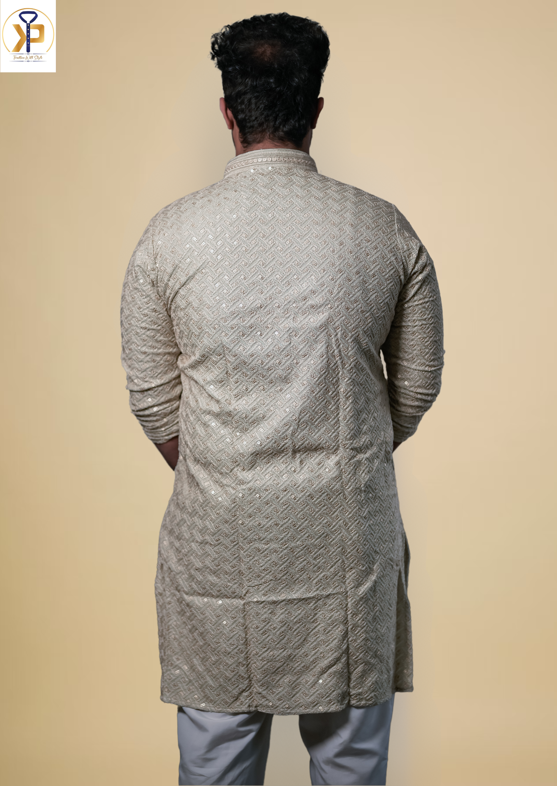 Champagne Elegant Heavy Work Kurta Pyjama