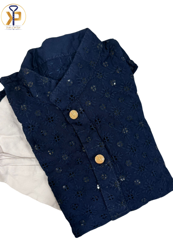 navy blue kurta set kids