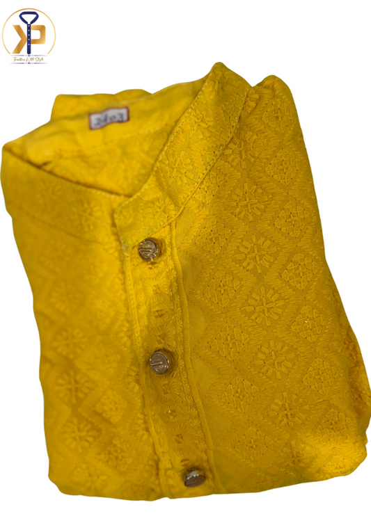 KPK7095 Yellow Kurta Pyjama 2-3yr