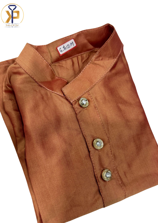 orange kurta set kids