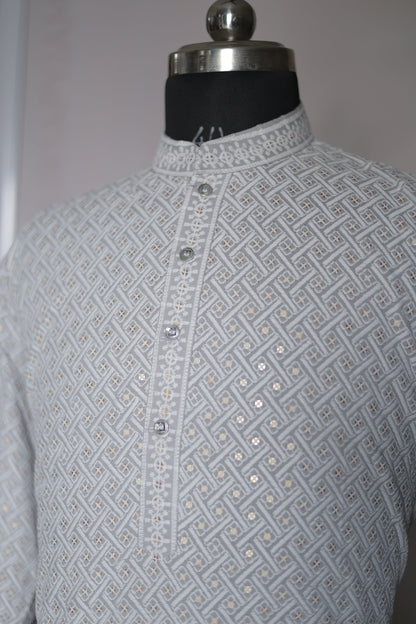 KPD4066 Plus Size Grey Kurta with Pyjama