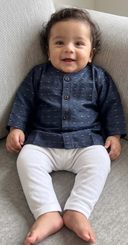 KPK2015 Navy Blue Kurta Pyjama Set