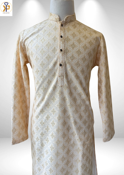 light peach with gold work kurta pyjama