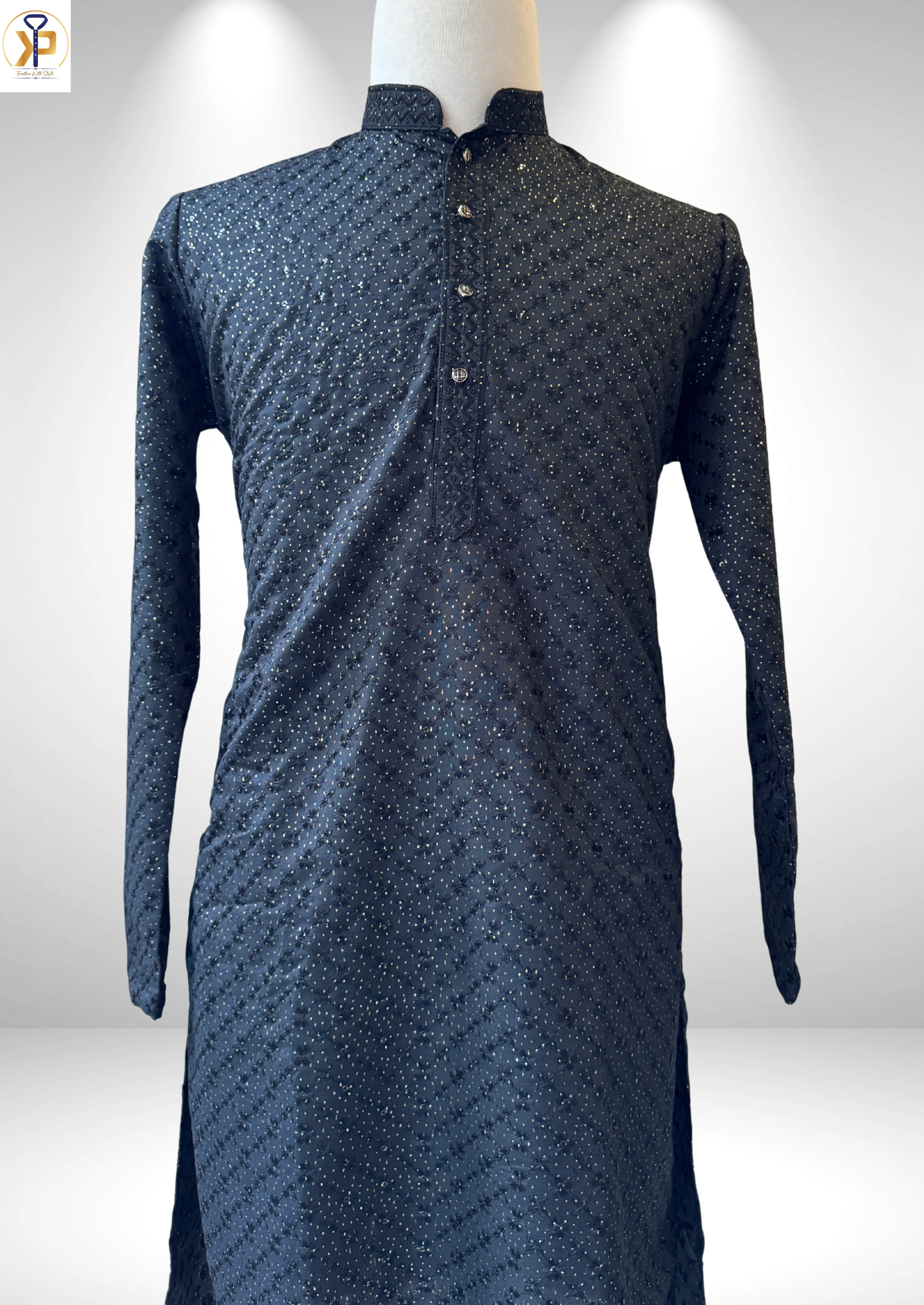 black kurta pyjama set